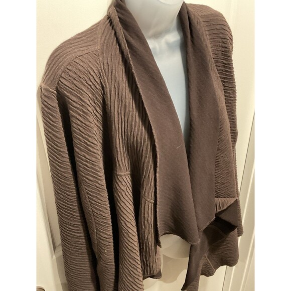 Cristina B. Women's Textured Draped Open Front Cardigan Sweater Jacket XL - Picture 4 of 10